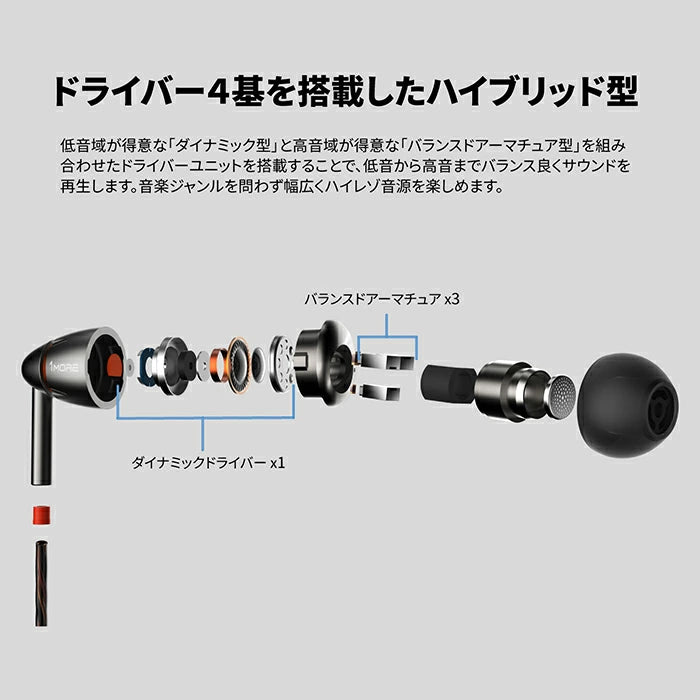 1MORE Quad Driver ハイレゾ有線イヤホン
