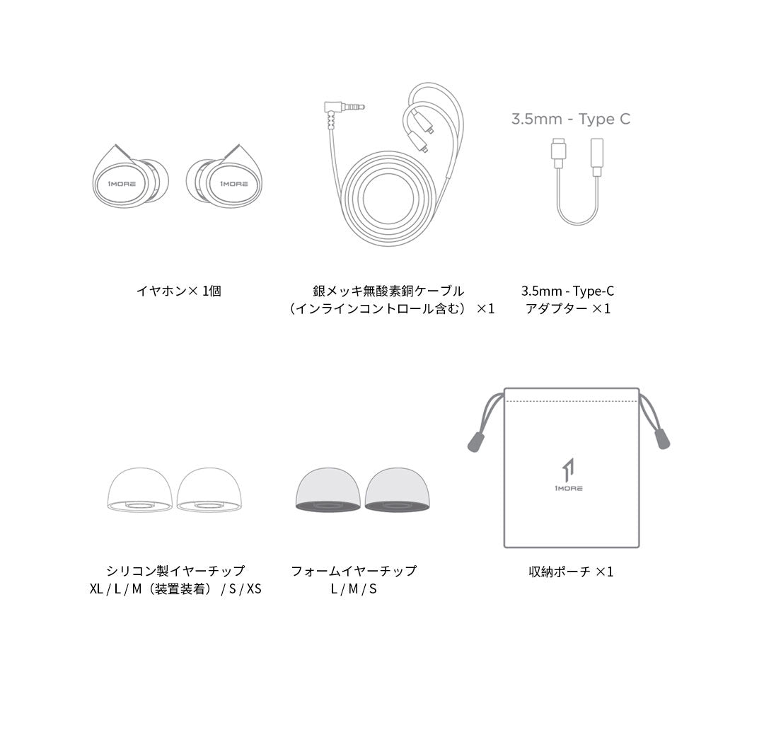 1MORE Penta Driver P50 ハイレゾ有線イヤホン