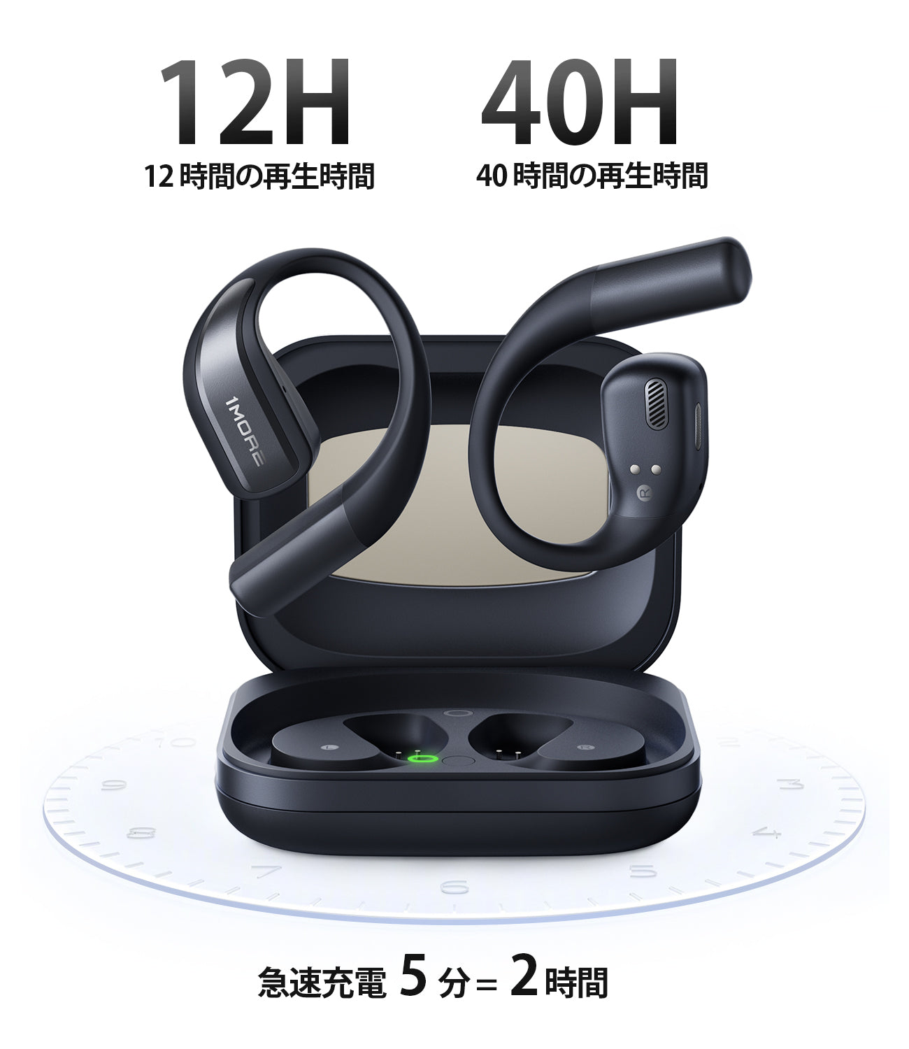 1MORE OPEN Earbuds S70 オープンイヤーイヤホン ブラック