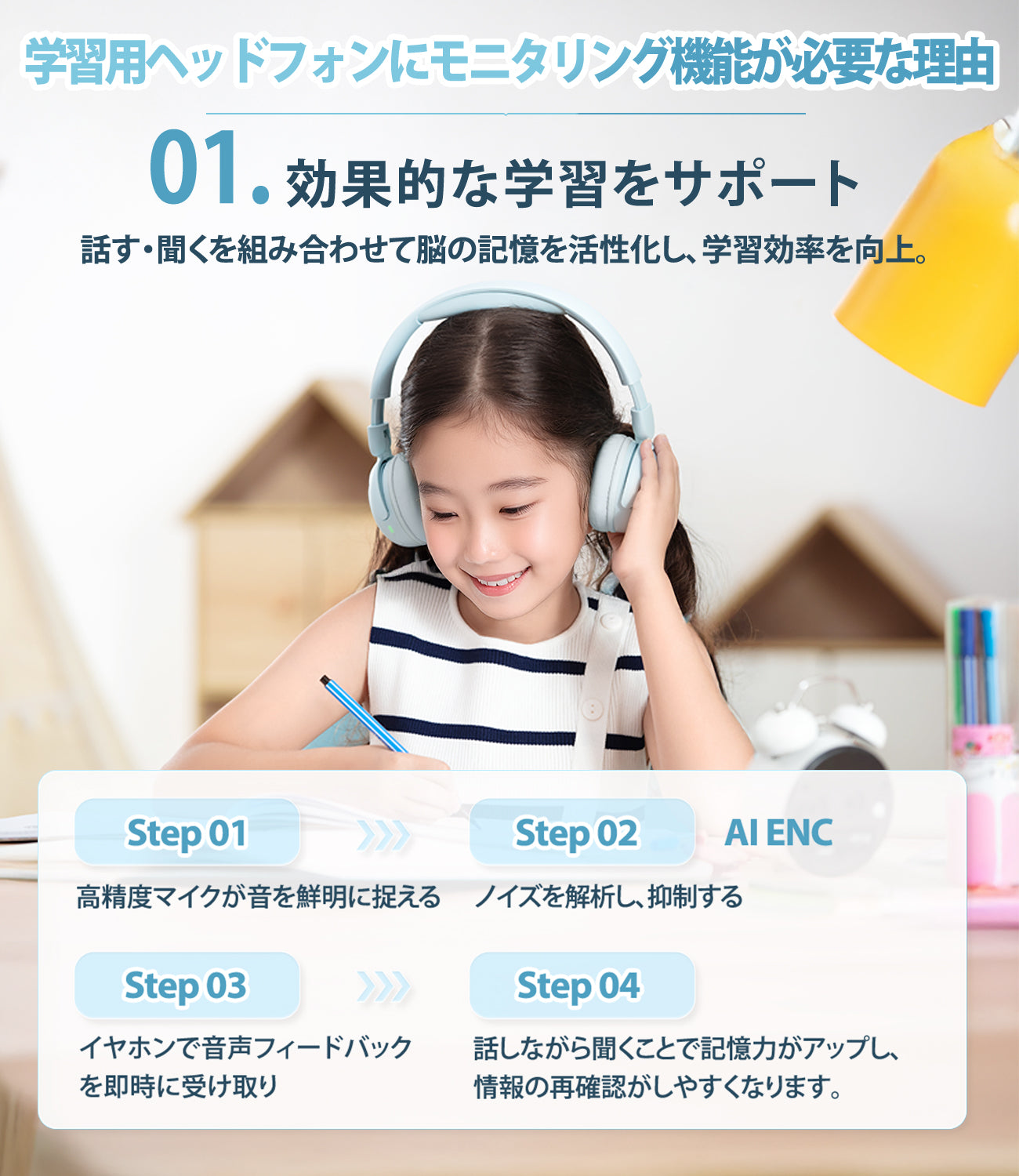 1MORE SonoFlow Mini HQ20 子供向け 学習 ワイヤレスヘッドホン